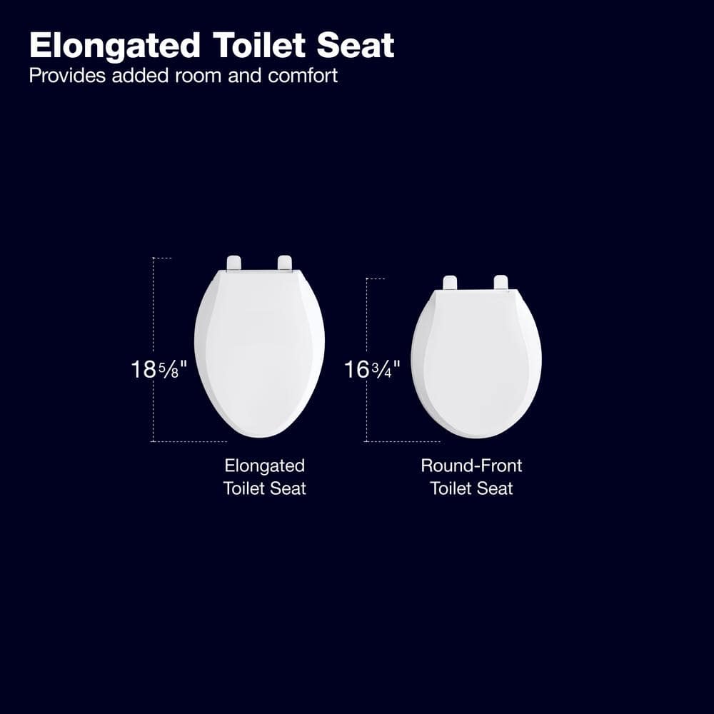 White Quiet-Close Elongated Toilet Seat with ReadyLatch