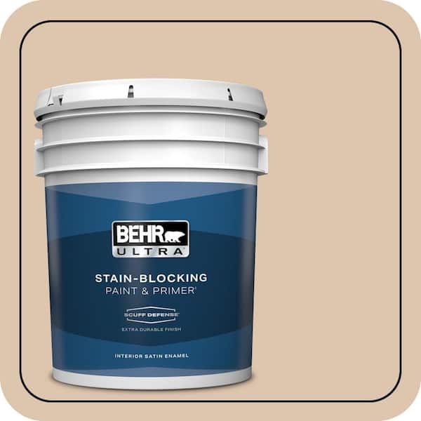 BEHR ULTRA 5 gal. #PPU3-08 Sienna Dust Extra Durable Satin Enamel Interior Paint & Primer