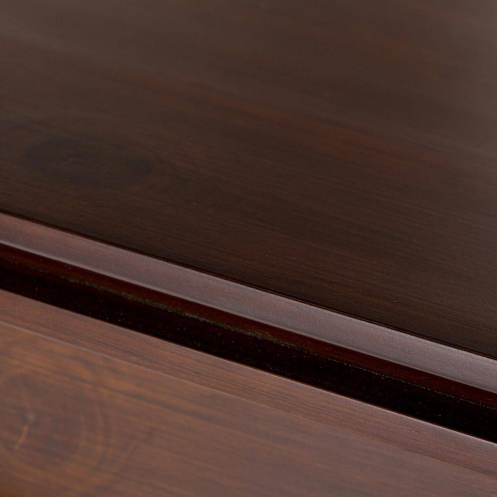Russet Brown Solid Wood Medium Storage Cabinet with Glass Doors