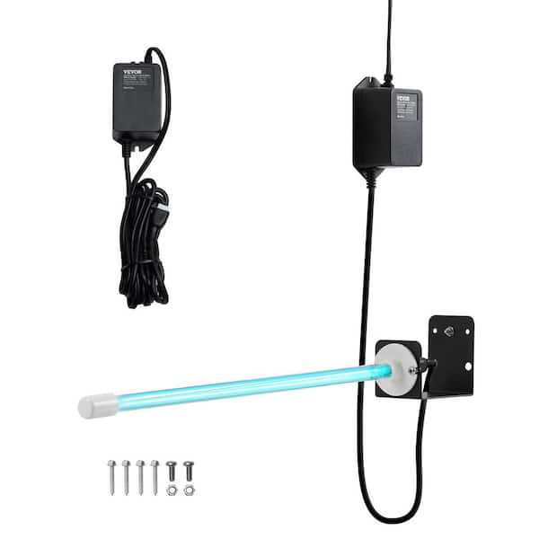 HVAC Air Purifier 1100 Sq. Ft. UV UVC Whole House Air Purifier in Gray 17in. Duct for AC Duct Air Scrubber with Bulb