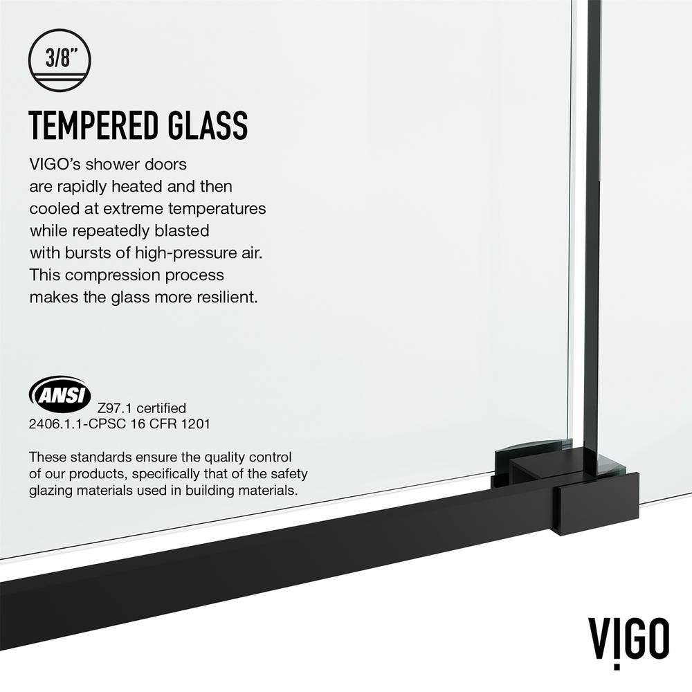 Elan Hart 72" Frameless Sliding Shower Door with Clear Glass