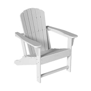 White Outdoor Non-Folding Market Plastic Adirondack Chair Patio Garden Beach Chair (1-Pack)