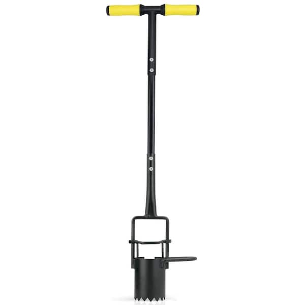 Bulb Planter Tool Long Handle, Serrated Base Gardening Bulb Transplanter with Soft Grip