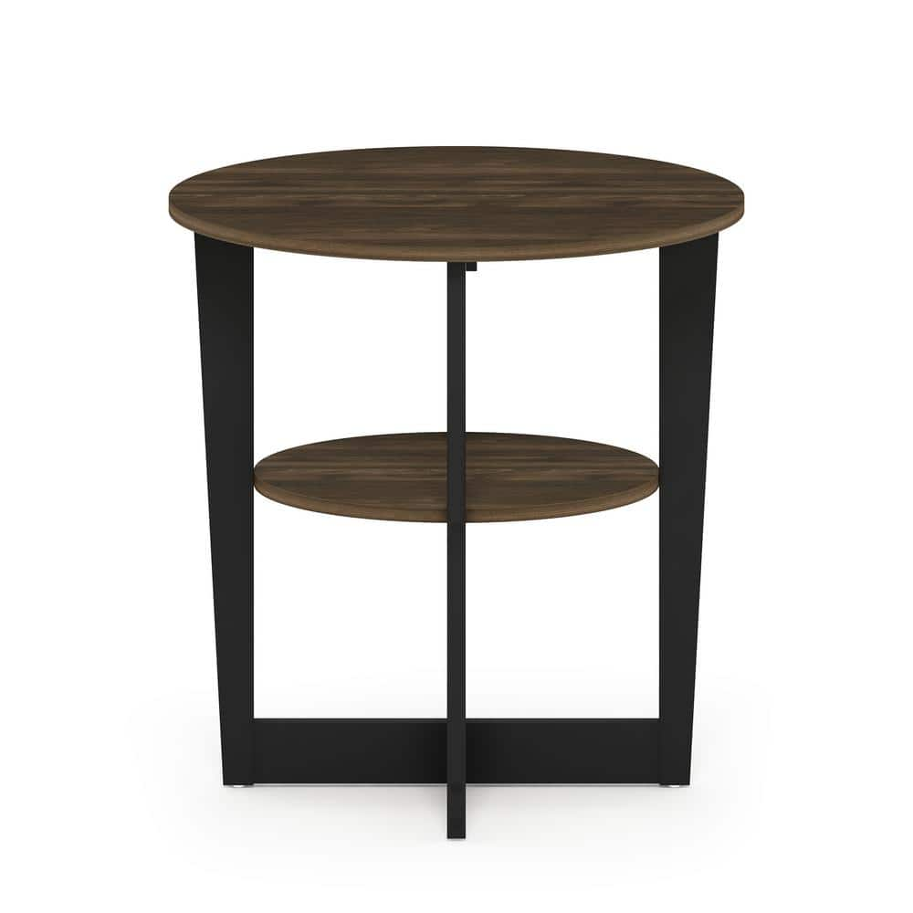 Furinno 15019CWNBK JAYA Oval End Table  Columbia Walnut & Black