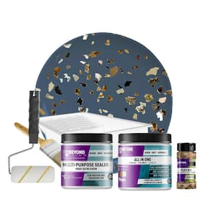 BEYOND PAINT Deep Blue Flat Countertop Kit with Oxford Bronze Flecks