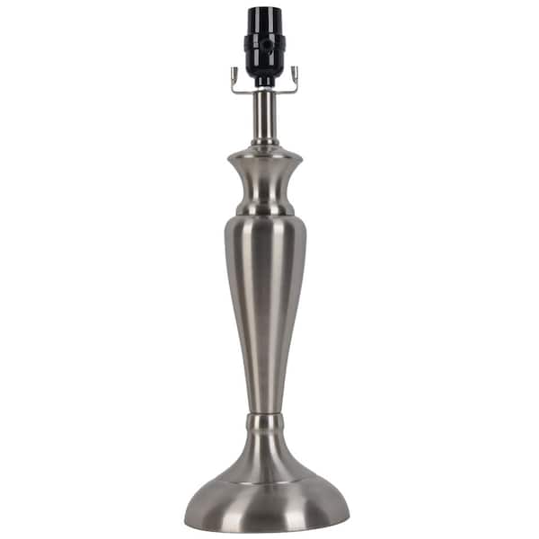Hampton Bay Mix and Match 18.5 in. H Brushed Nickel Table Lamp Base