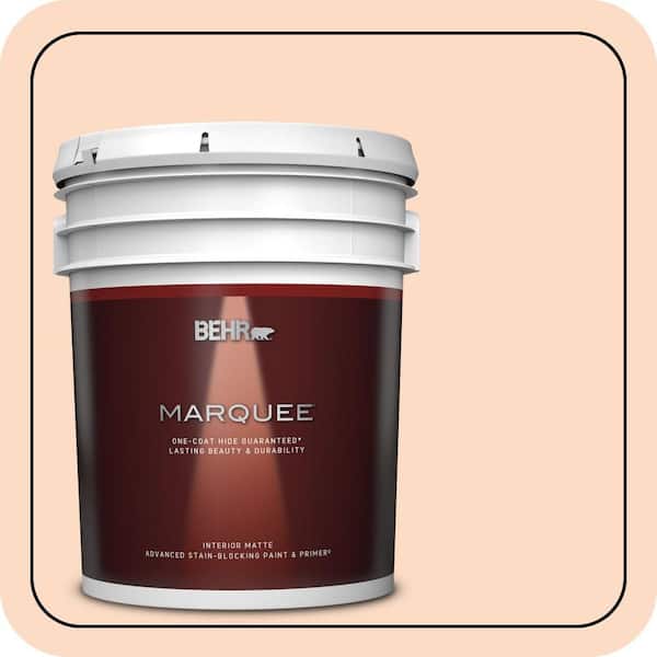 BEHR MARQUEE 5 gal. #250C-2 Sugared Peach Matte Interior Paint & Primer