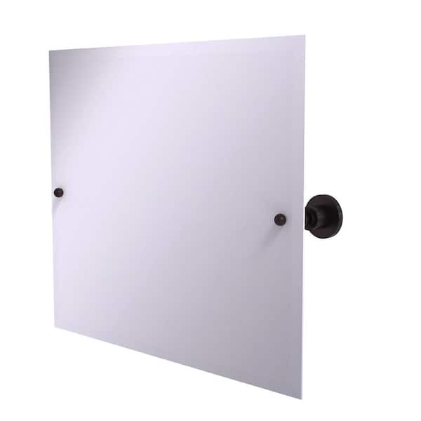 Allied Brass 26 in. x 21 in. Astor Place Frameless Landscape Rectangular Tilt Mirror with Beveled Edge in Antique Bronze