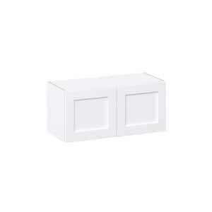 Mancos Bright White Shaker Assembled Wall Bridge Kitchen Cabinet (33 in. W X 15 in. H X 14 in. D)