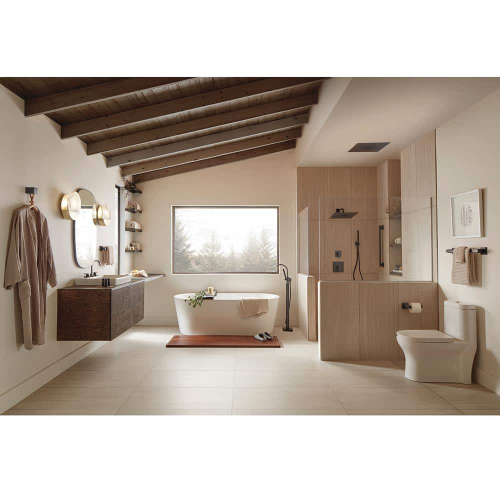 Matte Black Brass and Stainless Steel Shower Slide Bar