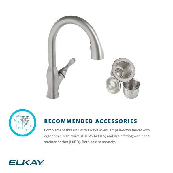 Elkay 3.5 in. Kitchen Sink Drain with Deep Strainer Basket and