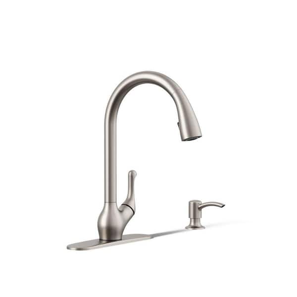 KOHLER Barossa with Response Touchless Technology Single-Handle Pull-Down Sprayer Kitchen Faucet in Vibrant Stainless