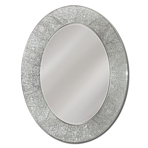Head West 23 in. W x 29 in. H Frameless Oval Printed Bathroom Vanity Mirror