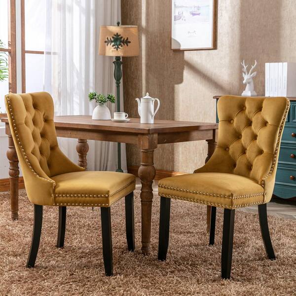 gold fabric dining chairs