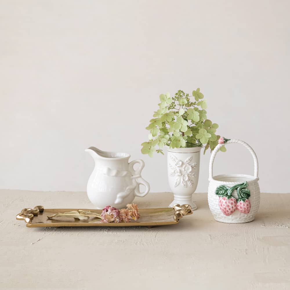 32 fl. oz. White Stoneware Pitcher with Bow-Shaped Handle price history on PriceWatchPro