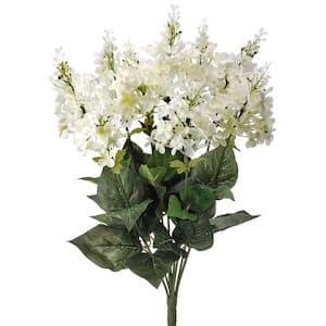 21 in. White Artificial Lilac Flower Bush