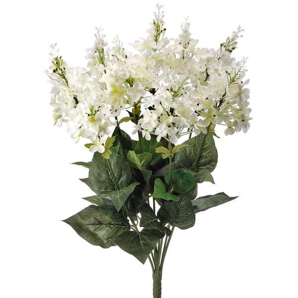Regency International 21 in. White Artificial Lilac Flower Bush