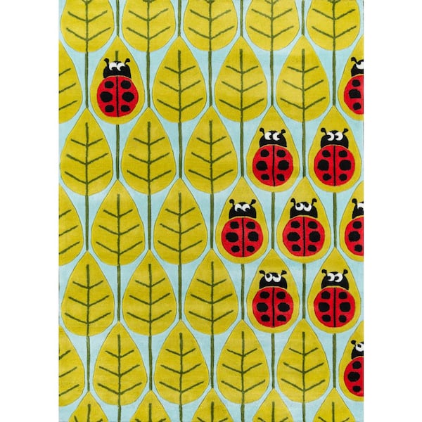 Momeni Caprice Lady Bug Blue 4 ft. x 6 ft. Indoor Area Rug