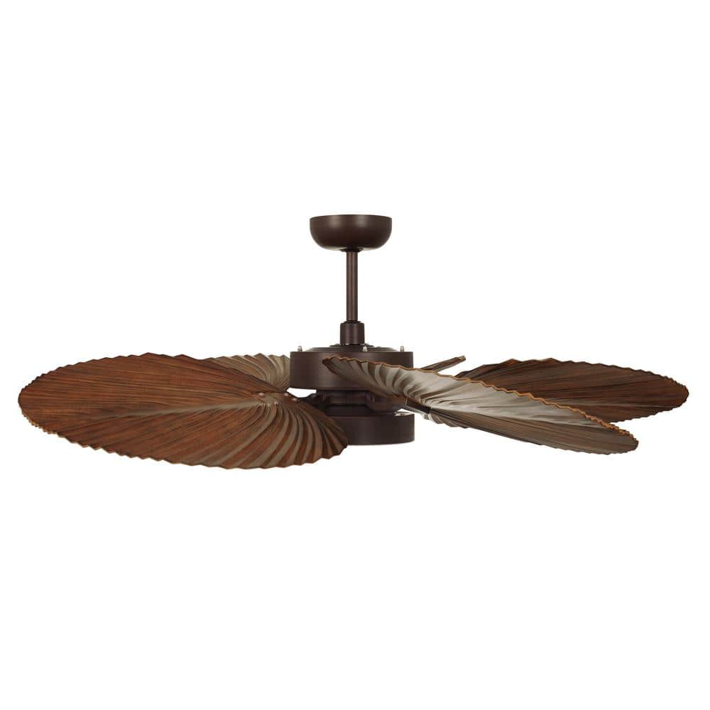 Lucci Air Bali 52-Inch Oil Rubbed Bronze Ceiling Fan with Palm Leaf Blades and Light