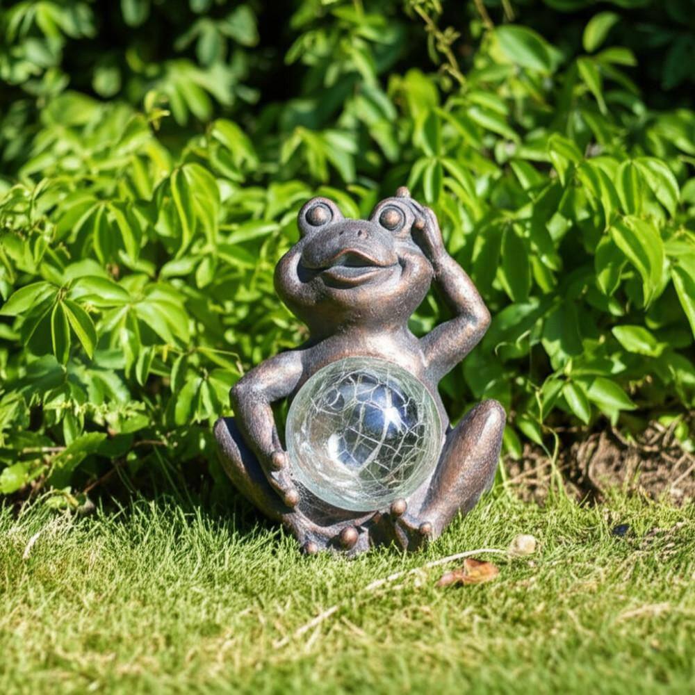 6 in. x 7 in. Bronze Bronze Frog Statue with Glowing Solar Orb price history on PriceWatchPro