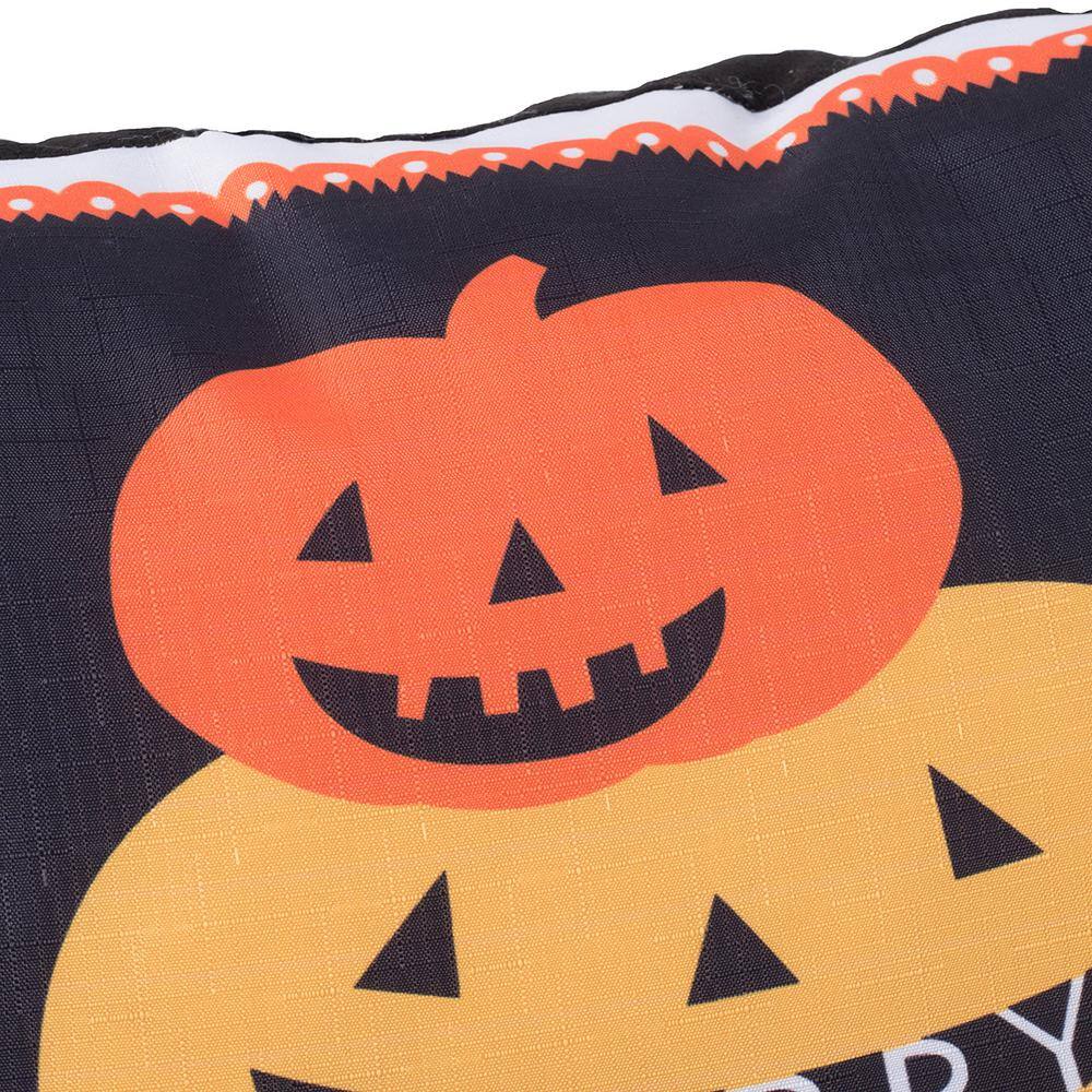 20x20 Black and Orange Halloween Pumpkin Pillow