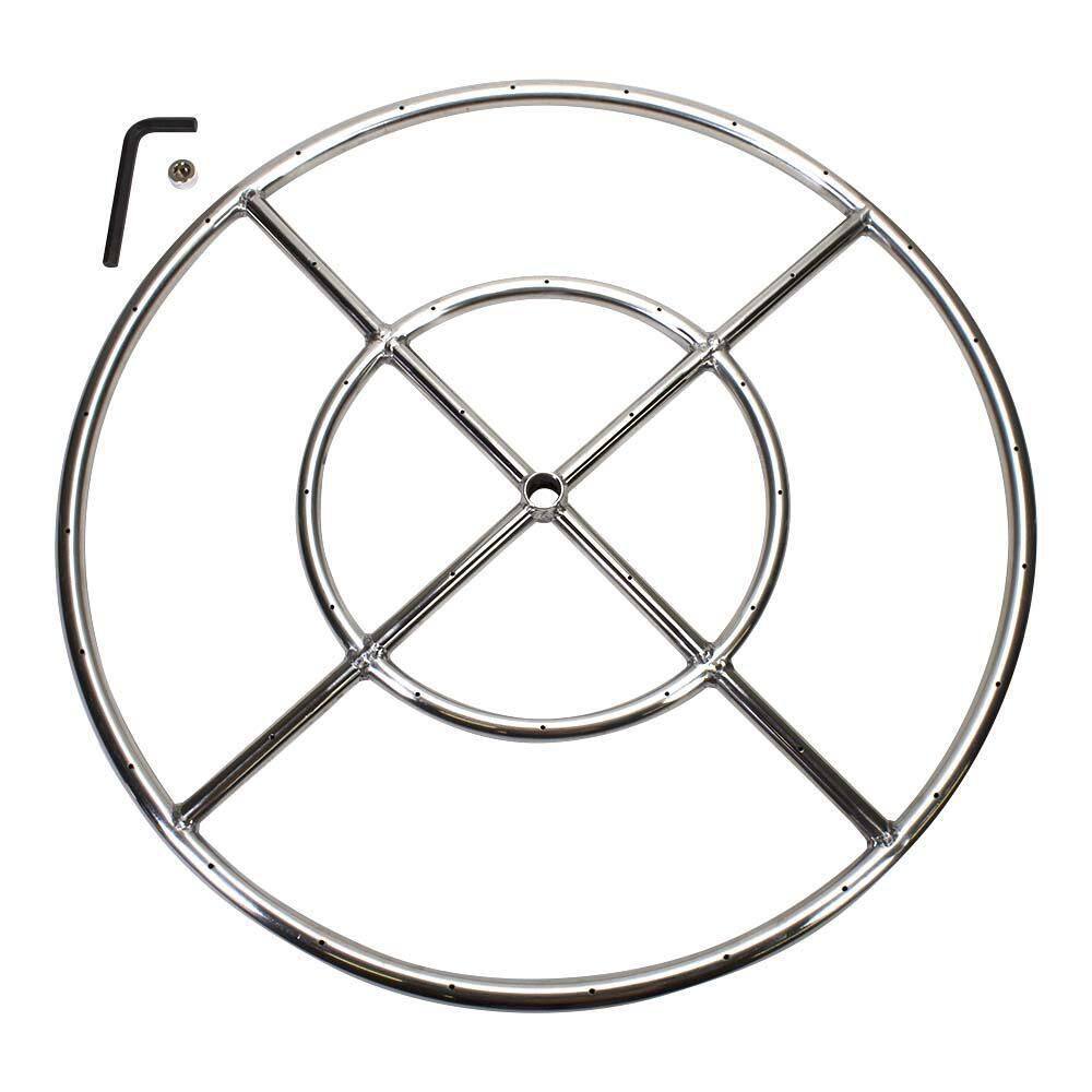 Celestial Fire Glass 24 in. Round Stainless Steel Fire Pit Burner Ring