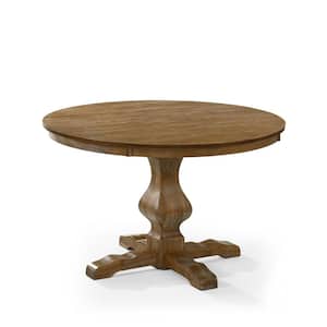 Merlene Wood Pedestal Natural Circular Dining Table Seats-4