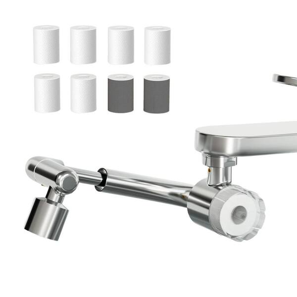 3 in. H x 6 in. W x 3.5 in. D Splash-proof Sink Faucet Extender with Filter, 1080° Rotating and 3-Mode Spray Attachment