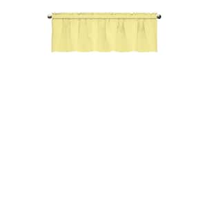Kids Microfiber Thermaback  Yellow Solid Polyester 42 in. W x 18 in. L Blackout Single Rod Pocket Valance