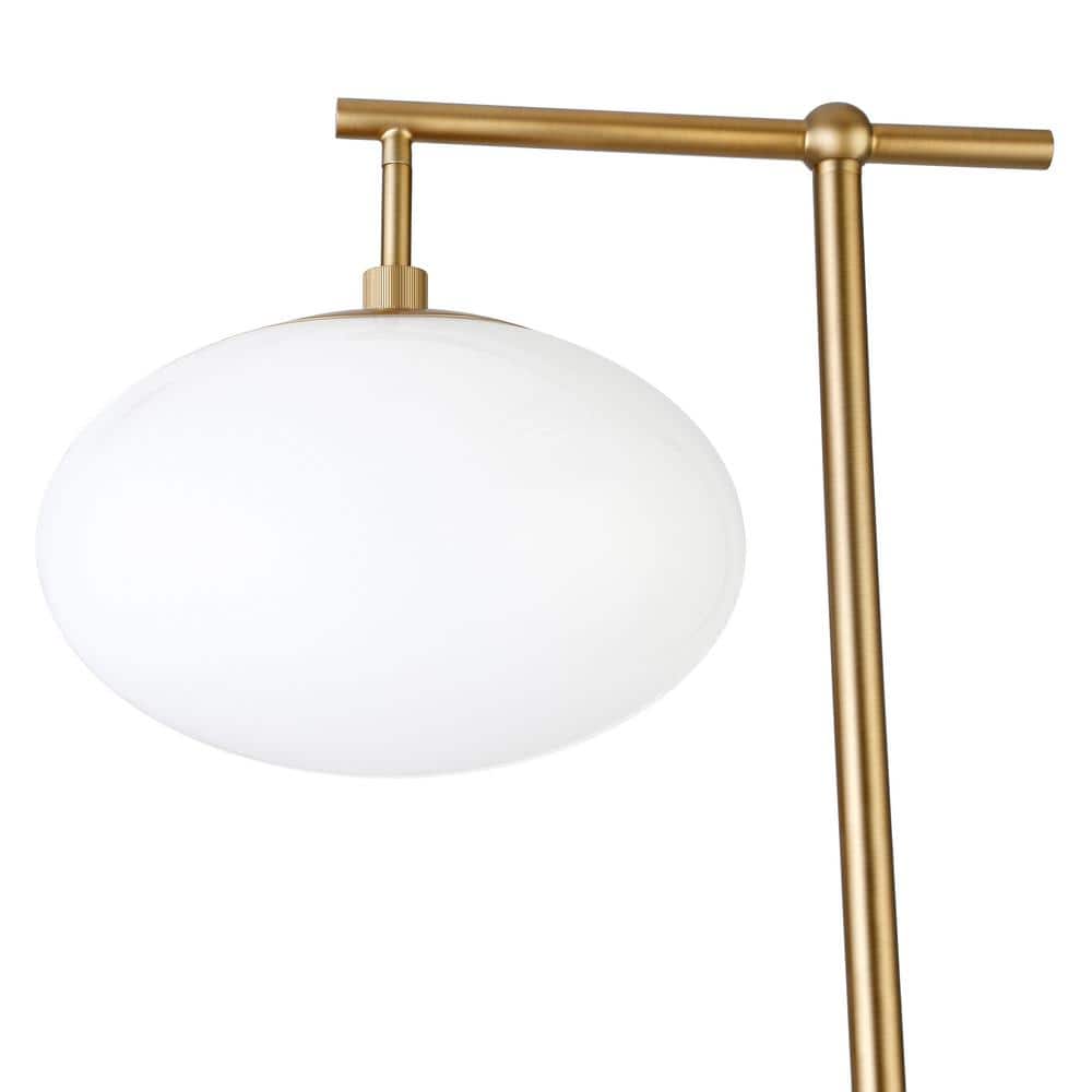 Blume 68" Arc Floor Lamp Brushed Brass with Milk White Glass Shade
