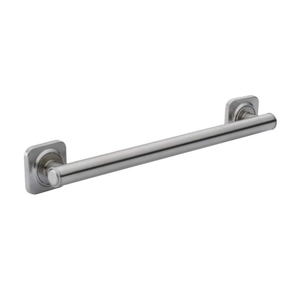 Glacier Bay Farrington 18 in. x 1 1/4 in. Decorative Grab Bar in Brushed Stainless Steel