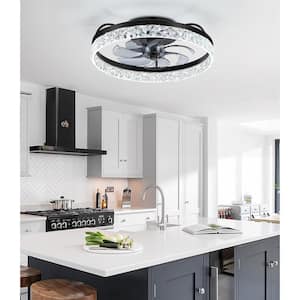 20 in. Indoor Black Chandelier Ceiling Fan with LED Light and Remote Control Included