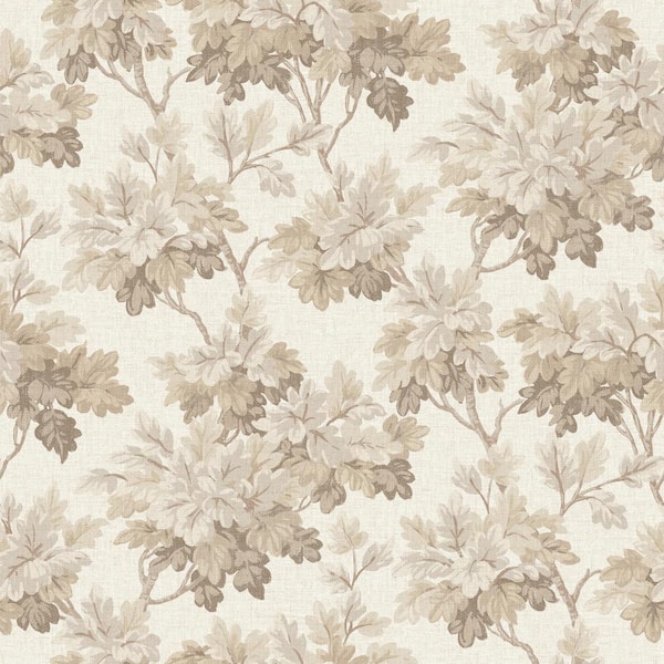 A-Street Prints 396 in. L x 20.50 in. W Brown Oakcliff Taupe Leaf Trail Wallpaper