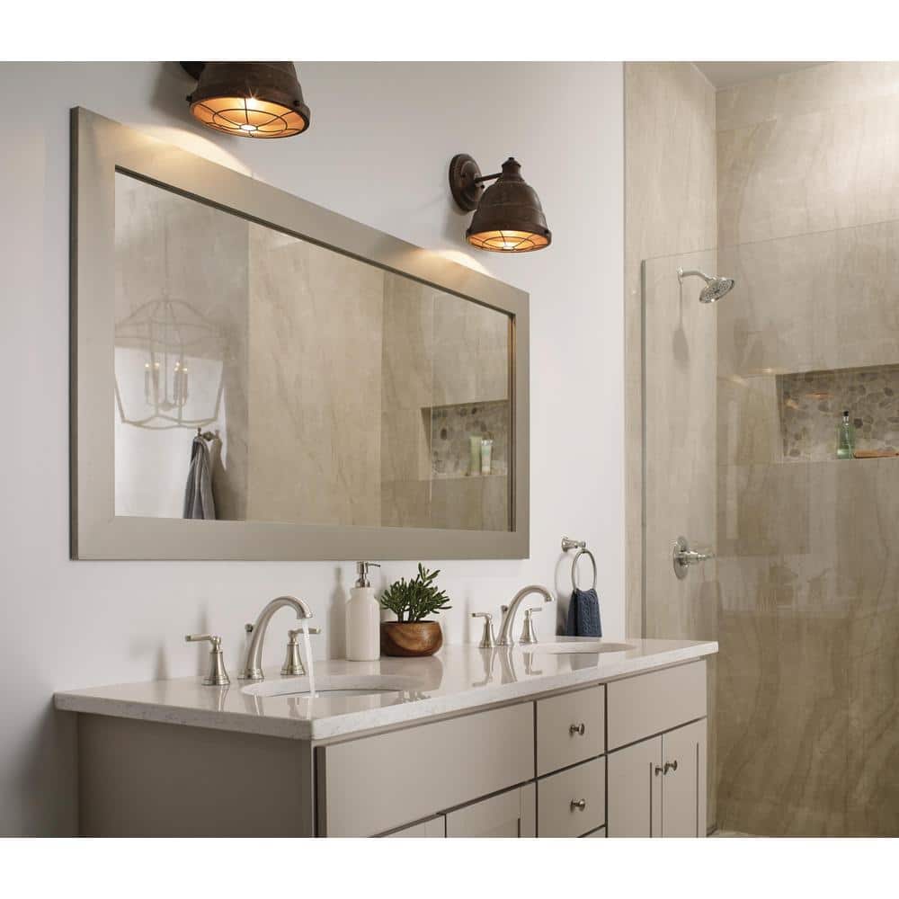 Sleek Modern 6" Stainless Steel Widespread Bathroom Faucet with Metal Drain