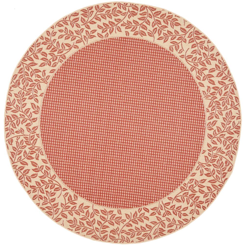 Courtyard Red/Natural 7 ft. x 7 ft. Round Border Indoor/Outdoor Patio  Area Rug price history on PriceWatchPro
