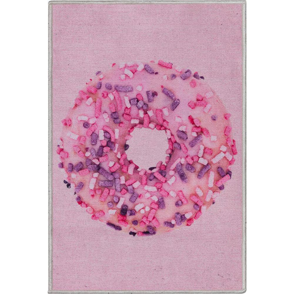 Apollo Pink Sprinkles Donut Modern Printed Pink 2 ft. x 3 ft. Area Rug price history on PriceWatchPro