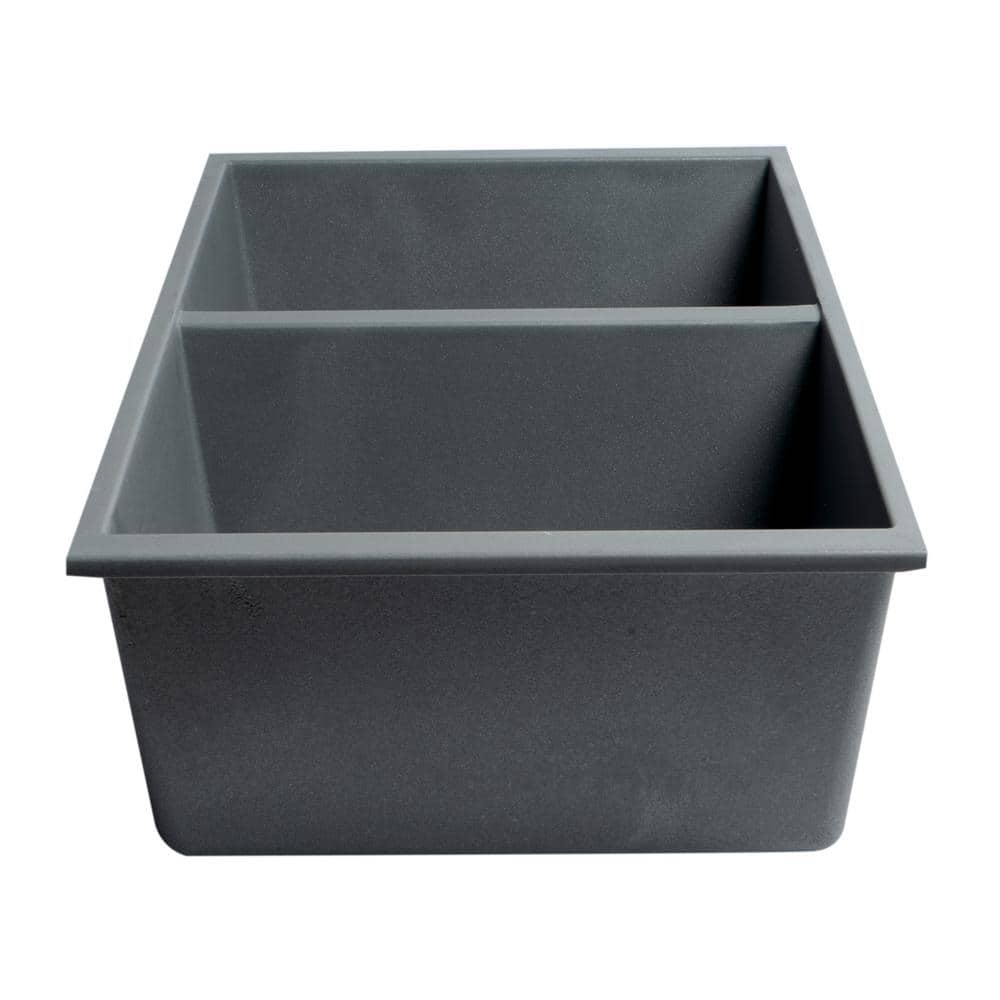 Titanium Gray Double Bowl Granite Composite Kitchen Sink
