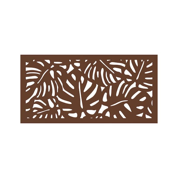 DESIGN VU Tropics 4 ft. x 2 ft. Espresso Recycled Polymer Decorative Screen Panel, Wall Decor and Privacy Panel