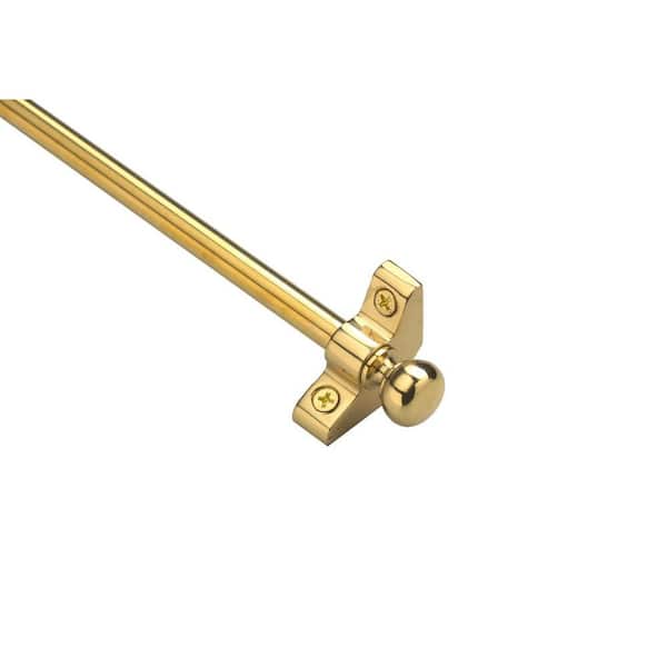 Zoroufy Plated inspiration collection tubular 28.5 in. x 3/8 in. polished brass finish stair rod set with round finials