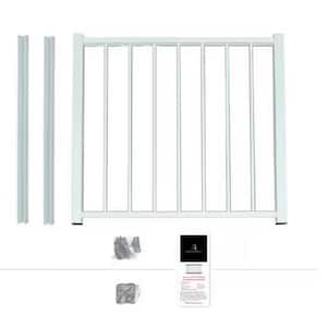 36 in. x 48 in. White Powder Coated Aluminum Preassembled Deck Gate Kit
