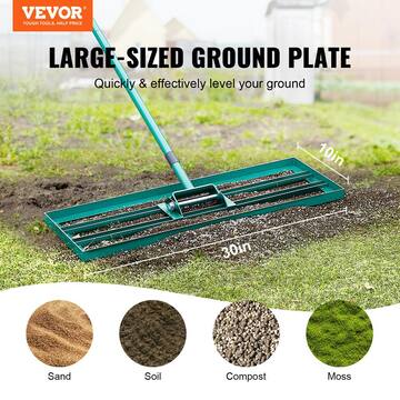 Lawn Leveling Rake 30 in. x 10 in. Level Lawn Tool Heavy-duty Lawn Leveler with 78 in. Steel Extended Handle Rake Suit