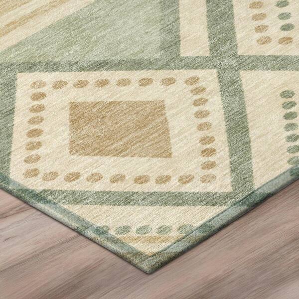 Chantille Machine Washable Indoor/Outdoor Abstract ACN3128 Mint 3 ft. x 4 ft. Area Rug