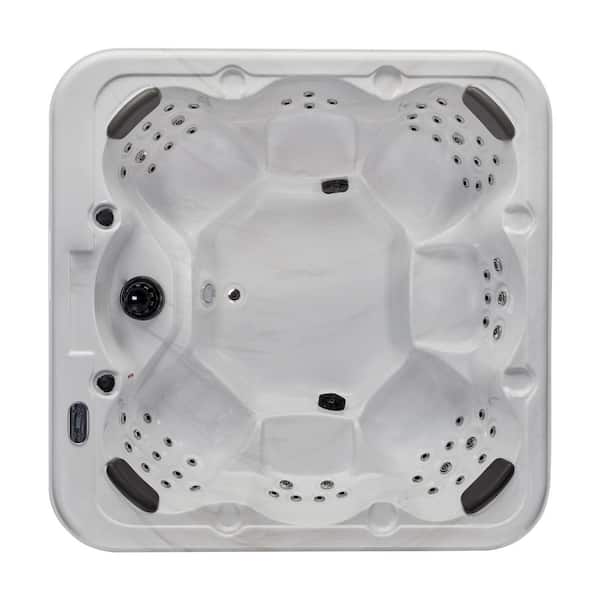 Luxury Spas Denali 7-Person 64 Jet Hot Tub with Pearl Grey Interior and Bluetooth