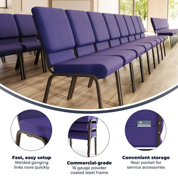 Fabric Stackable Chair in Purple