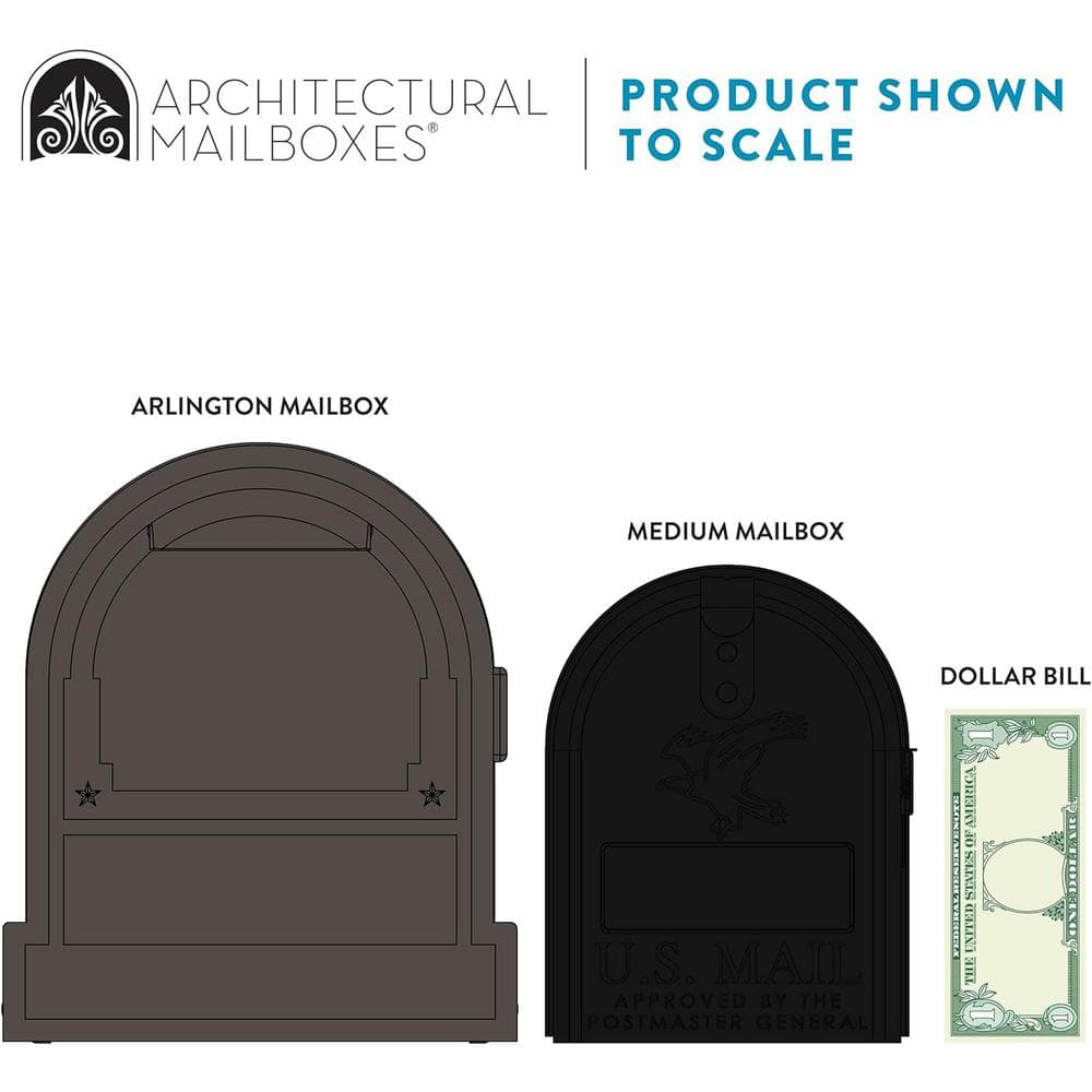 Arlington Large Bronze Steel Post Mount Mailbox