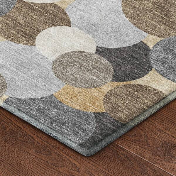 Mayfield Premium Machine Washable Abstract AMF2450 Gray 5 ft. x 7 ft. 6 in. Area Rug