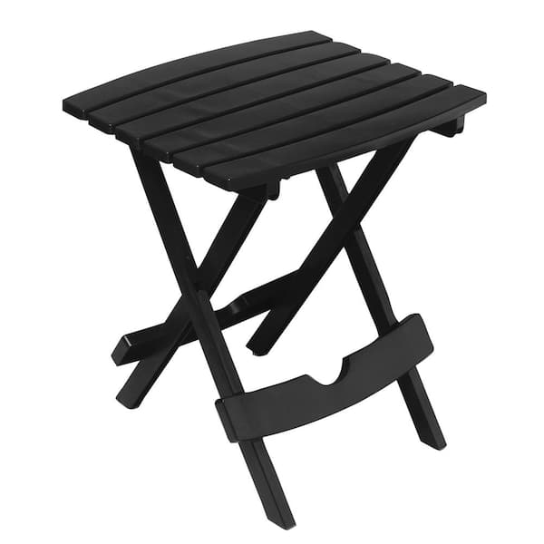 Adams Quik-Fold 20 in. Resin Black Square Patio Side Table