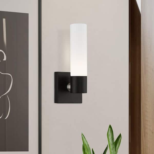 AVIANCE LIGHTING Aspen 4.5 in. 1-Light Black ADA Wall Sconce with