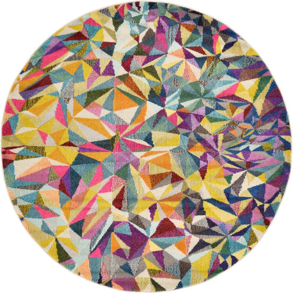 Unique Loom Estrella Gracia Multi 6' 0 x 6' 0 Round Rug 3122580 The Home Depot