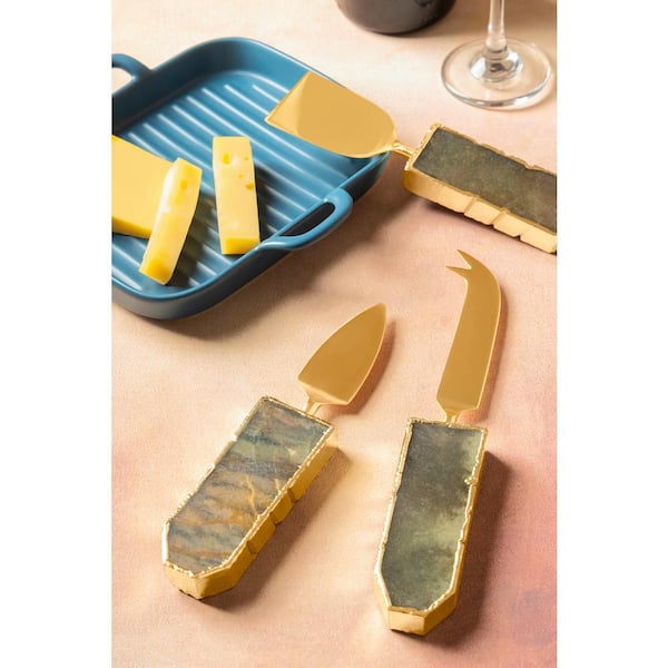 GAURI KOHLI Brittany Agate Cheese Knives and Spreaders (Set of 3)